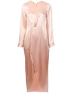 FLEUR DU MAL PLUNGING WRAP-AROUND DRESS