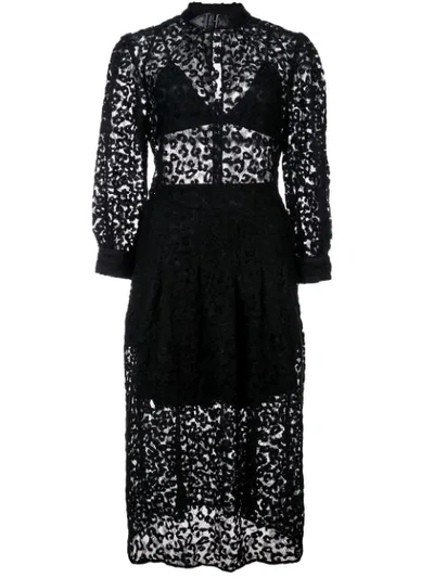 Fleur Du Mal Leopard Lace Dress - 黑色 In Black
