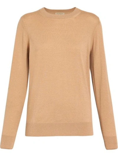 Burberry Vintage Check Detail Merino Wool Sweater - 棕色 In Brown