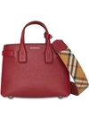 BURBERRY BURBERRY THE BABY BANNER IN LEATHER AND VINTAGE CHECK - 红色