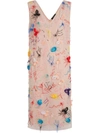 BURBERRY BURBERRY EMBELLISHED SLEEVELESS DRESS - PINK