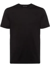 Prada Stretch Cotton T-shirt In Black