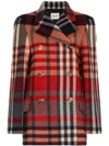 KHAITE TARTAN CASHMERE AND WOOL DOUBLE-BREASTED COAT