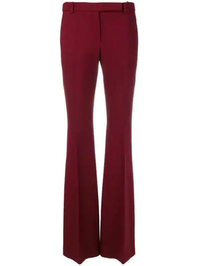 Alexander Mcqueen Flared Tailored Trousers In Red