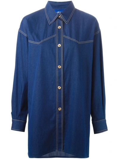 Pre-owned Guy Laroche Vintage Denim Shirt In Blue