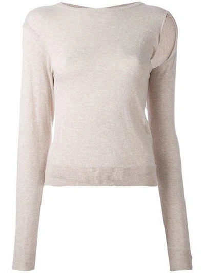 Pre-owned Maison Martin Margiela Vintage 1990s Deconstructed Knitted Top In Neutrals