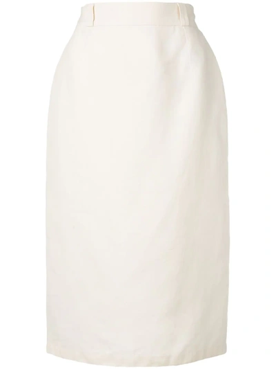 Pre-owned Versace Classic Pencil Skirt In White