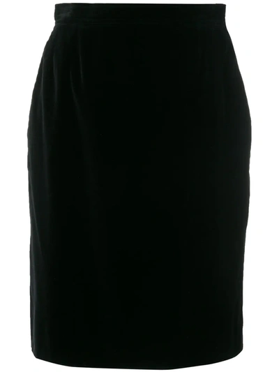 Pre-owned Saint Laurent Straight Short Skirt In Black