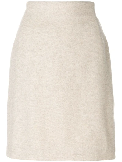 Pre-owned Versace Pencil Skirt In Neutrals