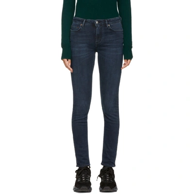 Acne Studios Climb Skinny Mid-rise Jeans In Blue-black