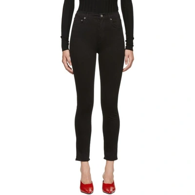 Agolde Black Roxanne Super Hi Rise Skinny Jeans In Jet