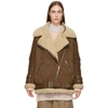 ACNE STUDIOS ACNE STUDIOS BROWN SUEDE AND SHEARLING VELOCITE JACKET