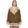 Acne Studios Shearling Jacket Brown/white In Brown/white