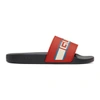 Gucci Pursuit Stripe Slide Sandal In 6562 Poppy