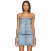 ALEXANDER WANG ALEXANDER WANG BLUE STRAPLESS DENIM TOP