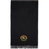 BURBERRY BURBERRY BLACK LARGE CASHMERE CREST LOGO SCARF