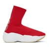 Acne Studios Knitted Sock Sneakers In Red/red