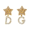 DOLCE & GABBANA DOLCE AND GABBANA GOLD LOGO CRYSTAL EARRINGS