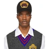 VERSACE VERSACE BLACK EMBROIDERED LOGO CAP