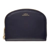 A.P.C. NAVY HALF MOON COMPACT WALLET