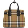 BURBERRY BURBERRY BEIGE SMALL BANNER CHECK TOTE