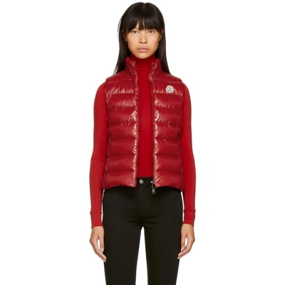 Moncler Ghany Nylon Down Vest In Red