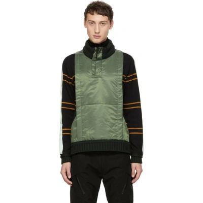 Craig Green Ridge-knit Cotton-blend Quarter-zip Sweatshirt In Green