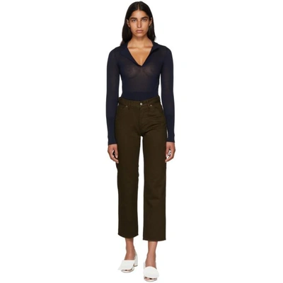 Jacquemus Cropped Straight Leg Trousers In Brown