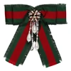 GUCCI RED & GREEN STRIPED RIBBON BROOCH