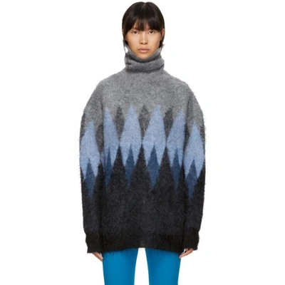 Junya Watanabe Turtleneck Wool-blend Sweater In Grey