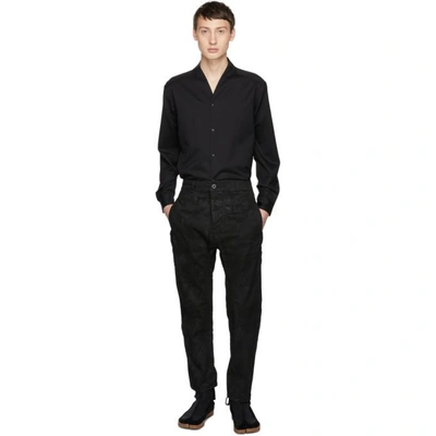 11 By Boris Bidjan Saberi Crinkled Straight Cut Trousers In Black