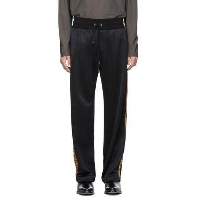 Versace Black Side Print Lounge Trousers In A008 Black