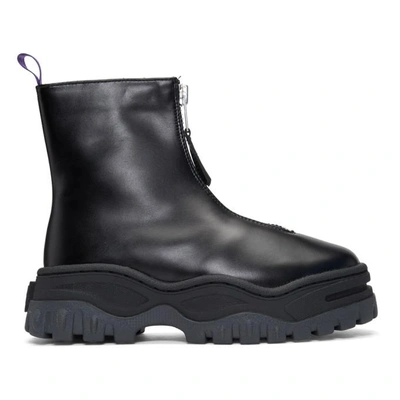 Eytys Raven Zip Up Leather Boots In Black