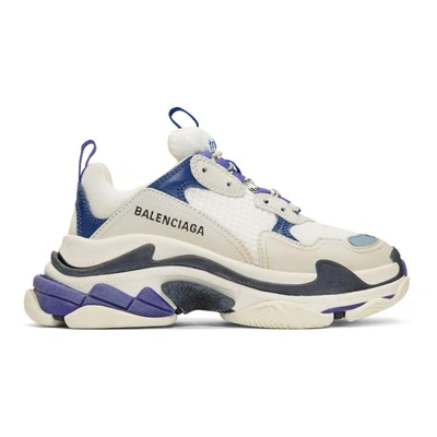 Balenciaga Triple S Logo-embroidered Leather, Nubuck And Mesh Sneakers In White