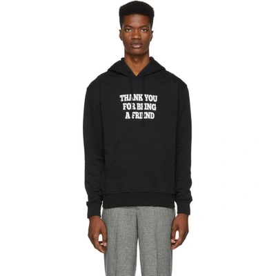 Ami Alexandre Mattiussi Hoodie With Print Thank You For Being A Friend In Black