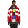 MONCLER MONCLER GRENOBLE RED AND OFF-WHITE DOWN GOLZERN JACKET