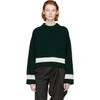 ALEXANDER MCQUEEN ALEXANDER MCQUEEN GREEN STRIPED CREWNECK SWEATER