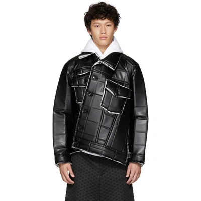 Comme Des Garçons Homme Deux Comme Des Garcons Homme Plus Black Synthetic Leather Padded Jacket In 1 Black