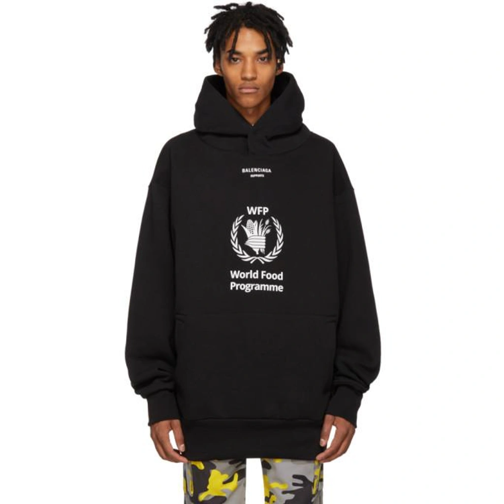 Balenciaga Black World Food Programme Hoodie | ModeSens