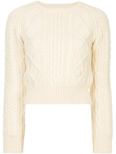 Pre-owned Chanel Multi-patterned Cropped Jumper In White