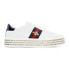 GUCCI GUCCI WHITE CRYSTAL PLATFORM BEE ACE SNEAKERS