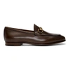 Gucci Jordaan Horsebit-detailed Leather Loafers In Brown