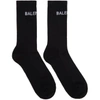 Balenciaga Logo Cotton Blend Tennis Socks In Black