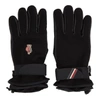 Moncler Leather-trimmed Ski Gloves In Black