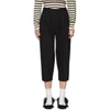 TRICOT COMME DES GARCONS Black Wool Pleated Trousers