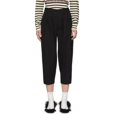 Tricot Comme Des Garcons Black Wool Pleated Trousers In 1 Black