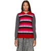 TRICOT COMME DES GARCONS TRICOT COMME DES GARCONS GREY AND MULTICOLOR JACQUARD SWEATER