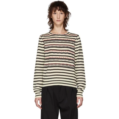 Tricot Comme Des Garcons Black And White Striped Knit Jumper In 1 Black/nat