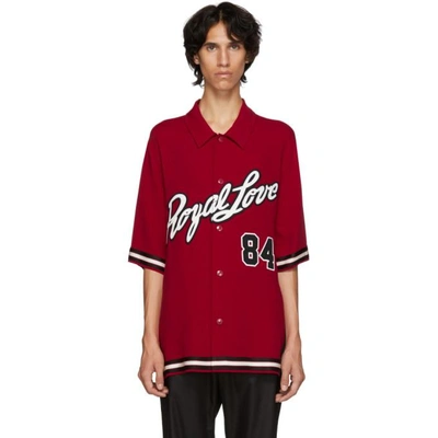 Dolce & Gabbana Red 'royal Love' Jersey Shirt In R2254 Red