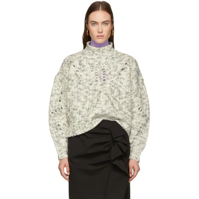 Isabel Marant Jilly Marled Merino Wool Sweater In Neutral